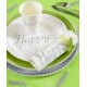 Serviette de table Happy papier Blanc cassé les 20