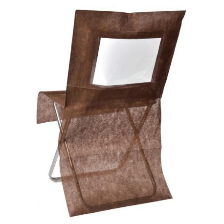 Housse de chaise intissé chocolat personnalisable les 10