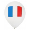 Ballons blancs drapeau Français 23 cm les 8