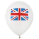 Ballons blancs drapeau Anglais Union Jack 23 cm les 8