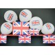 Ballons blancs drapeau Anglais Union Jack 23 cm les 8