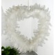 Coeur Blanc en plumes 38 cm