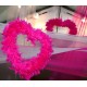 Coeur Fuchsia en Plumes 38 cm