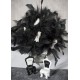 boule de plumes noires décorative 10 cm 
