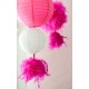 boule de plumes fuchsia décorative 10 cm