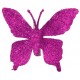 Papillon Fuchsia pailleté sur pince les 4