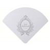 6 Eventails Just Married Blancs Cartes Mariage 23 cm