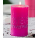 Bougie anniversaire joyeux anniversaire Fuchsia 11 cm