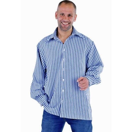 Chemise vichy bleu homme deluxe déguisement