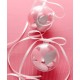 Boule transparente coeur rose coeur gris 5 cm les 4