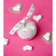 Boule transparente coeur rose coeur gris 5 cm les 4