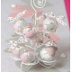 Boule transparente coeur rose coeur gris 5 cm les 4