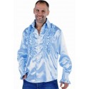 Déguisement chemise disco bleu ciel homme luxe