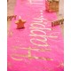 Chemin de table Happy fuchsia or intissé 5 M