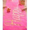 Chemin de table Happy fuchsia or intissé 5 M