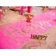 Chemin de table Happy fuchsia or intissé 5 M