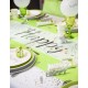 Chemin de table Happy blanc argent intissé 5 M