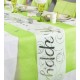 Chemin de table Happy blanc argent intissé 5 M