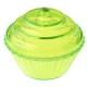 Boîte à dragées cupcake vert anis transparent 5 cm les 4