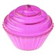 Boîte à dragées cupcake fuchsia transparent 5 cm les 4