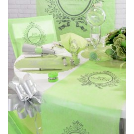 Chemin de Table Just Married Intissé Vert anis 5 M