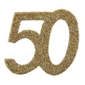 Confettis anniversaire 50 ans or pailleté les 6