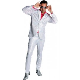 Déguisement disco blanc paillettes homme luxe