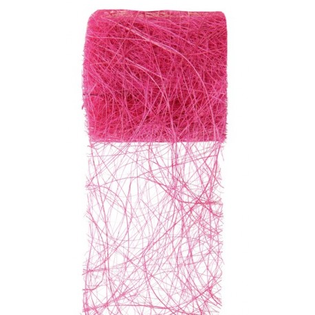 Ruban abaca fuchsia 5 M x 7 cm