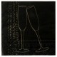 Serviette de table champagne or papier noir x20