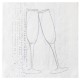 Serviette de table champagne argent papier blanc x20