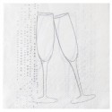 Serviettes de table champagne argent papier blanc x20