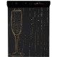Chemin de table champagne noir or organdi 5 M
