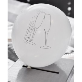 Ballons champagne blanc argent 23 cm les 8