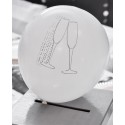 Ballons champagne blanc argent 23 cm les 8