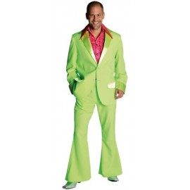 Déguisement disco fluo vert homme 70's luxe