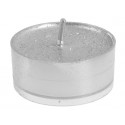 Bougies chauffe plat argent pailleté 3.5 cm les 40