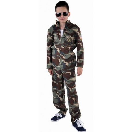 Déguisement pilote de chasse camouflage enfant luxe