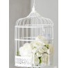 Tirelire cage à oiseaux blanche 31 cm