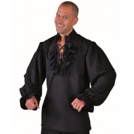 Déguisement chemise pirate noire homme luxe