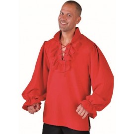 Déguisement chemise pirate rouge homme luxe