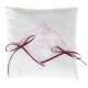 Coussin alliances Vintage blanc rose carré en coton