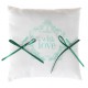 Coussin alliances Vintage blanc vert carré en coton