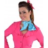Foulard turquoise à pois blancs satin luxe mixte