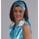 Foulard turquoise à pois blancs satin luxe mixte