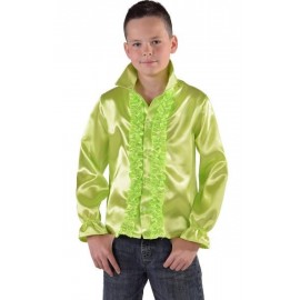 Déguisement chemise disco vert anis enfant (fluo vert)