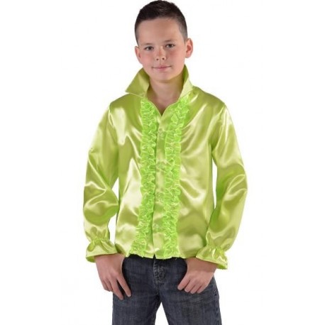 Déguisement chemise disco vert anis enfant (fluo vert)