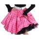 Jupe rock'n roll fuchsia à pois blancs femme luxe en satin