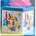 Tirelire Joyeux Anniversaire Festif blanche 20 cm