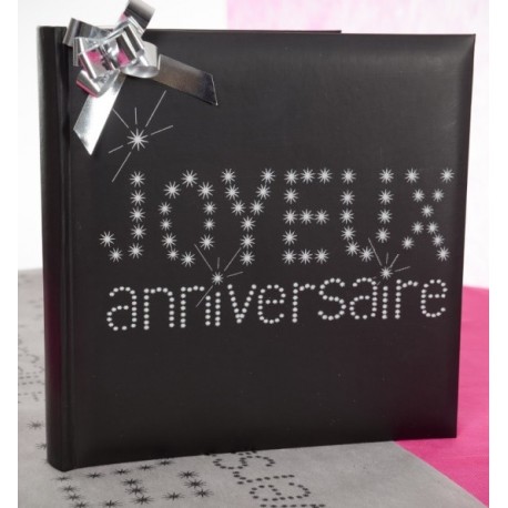 Livre D Or Joyeux Anniversaire Noir Paillete Blanc Deco Anniversaire