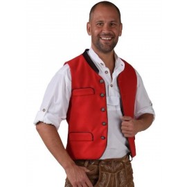 Déguisement Gilet Tyrolien rouge homme luxe